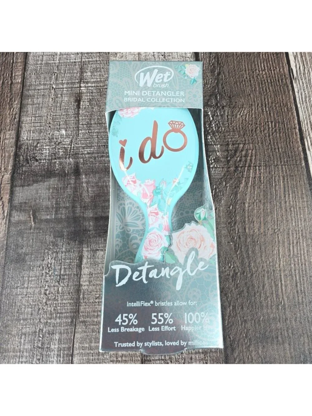 Wet Brush Mini Detangler Bride Collection Hairbrush IntelliFlex Bristle New I DO
